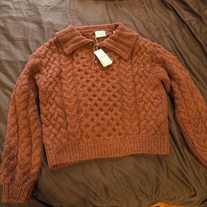 DÔEN Nuage Cable Knit Alpaca and Merino Wool Blend Sweater